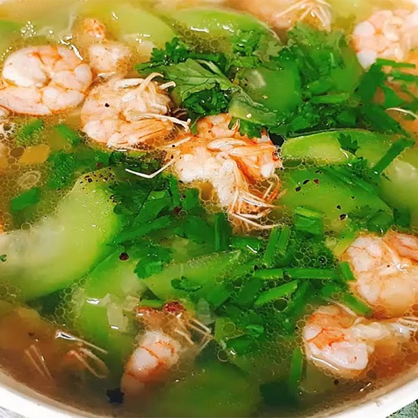 Canh mướp nấu tôm